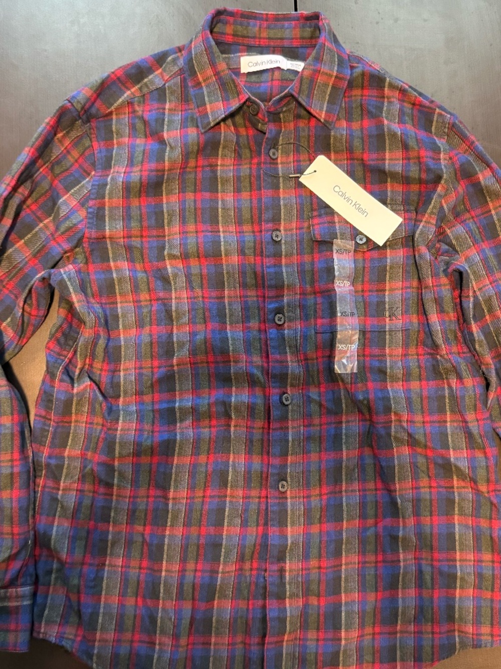 itle: Calvin Klein Plaid Flannel Button-Up Shirt – XS – NWT